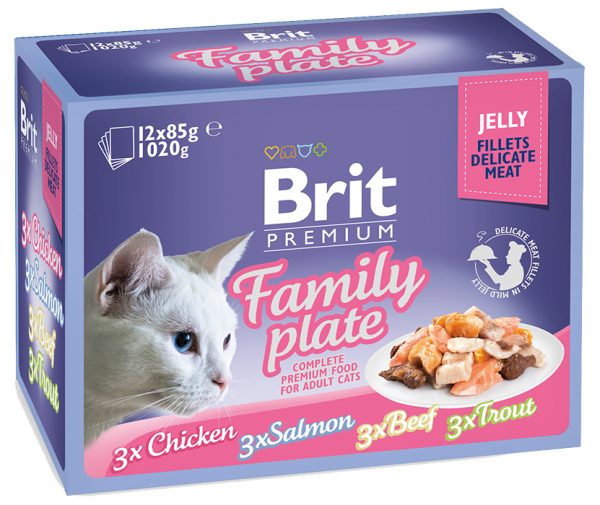 Brit Premium Pouches, filéer i gele, Family Plate 12-pack