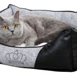 Kattbädd Crown svart grå